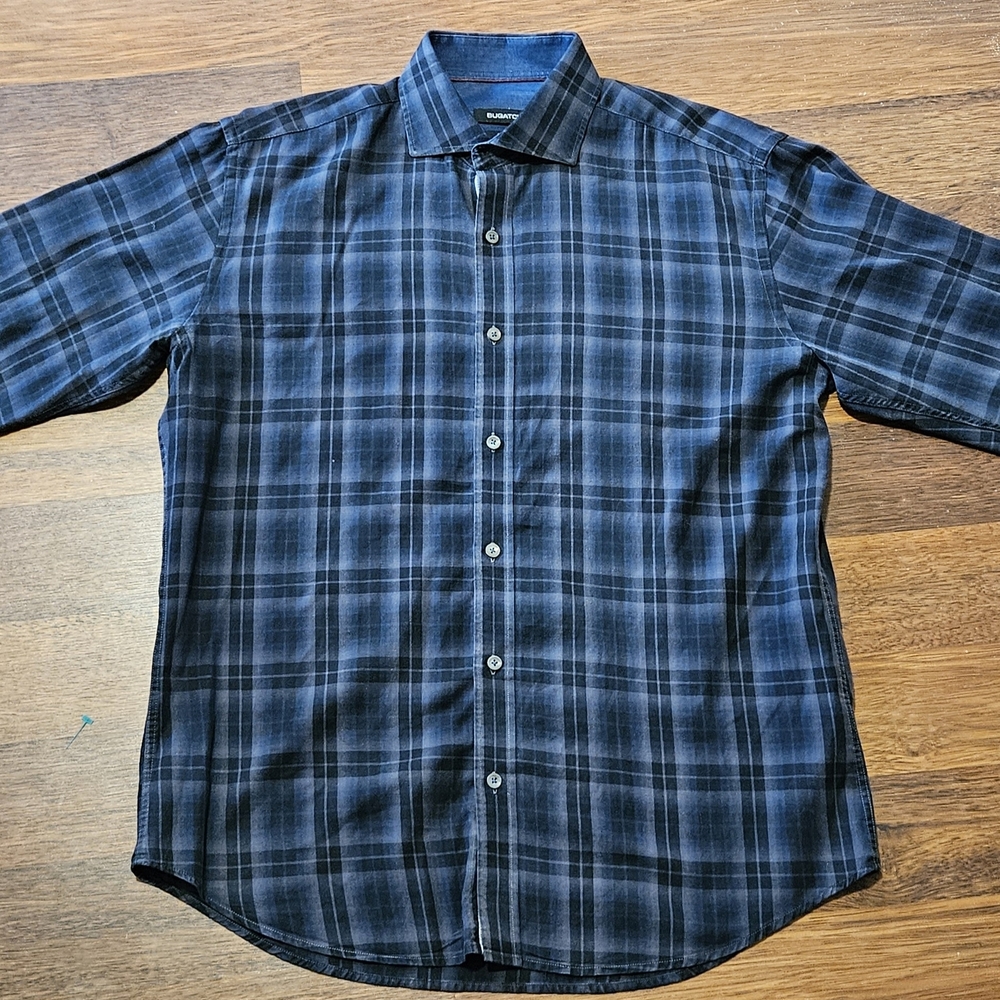 BUGATCHI mens dress shirt SIZE 15x36 COLOR BLUE LM9